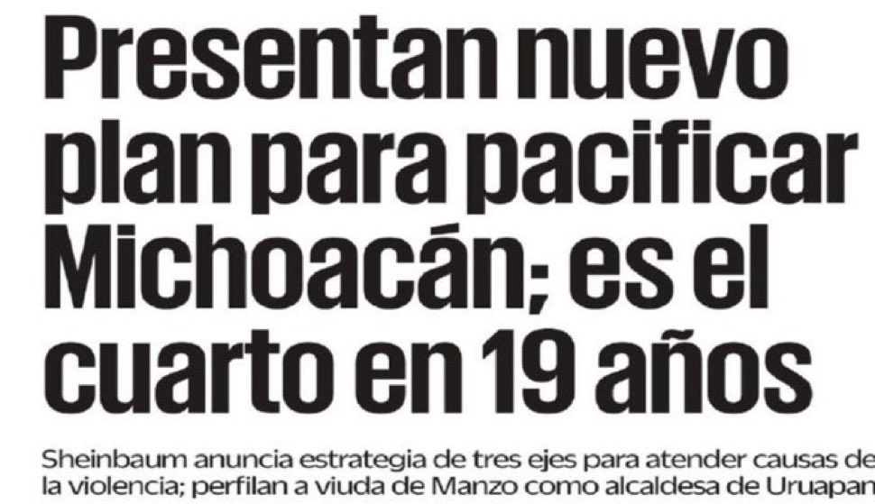 Anuncian un "plan de pacificación" para Michoacan cuando Carlos Manzo lo pidió una y otra vez y nadie lo escuchó.
No necesitaba homenajes después de muerto, necesitaba respaldo cuando estaba vivo.
La indiferencia del gobierno se volvió cómplice de la violencia.