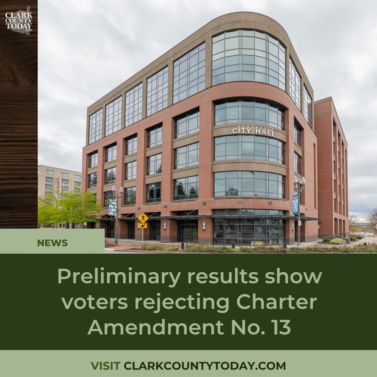 NewsFromCCT's tweet image. Vancouver voters appear to have rejected Charter Amendment No. 13, which would have created City Council voting districts. Current results: 14,800 no, 11,235 yes. clarkcountytoday.com/news/prelimina… #VancouverWA #ElectionResults #CharterAmendment
