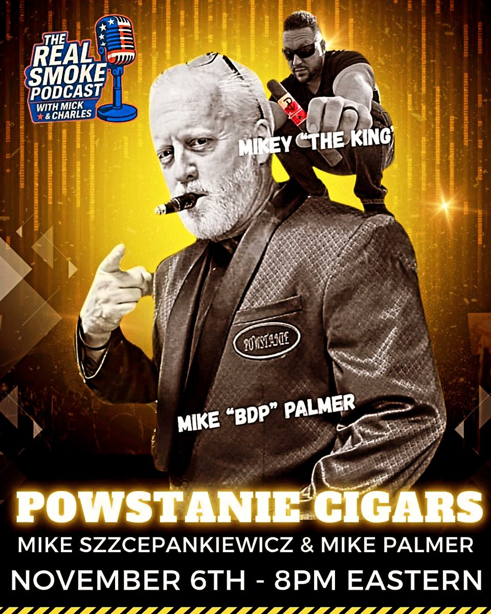 RealSmoke_pod's tweet photo. LIVE this Thursday 11/6 the Real Smoke Podcast welcomes Mike and Mike of Powstaine Cigars 🙌🔥💨 Tune in, light up, and join the conversation!!!

Link in bio https://t.co/Xca1o0Neb1