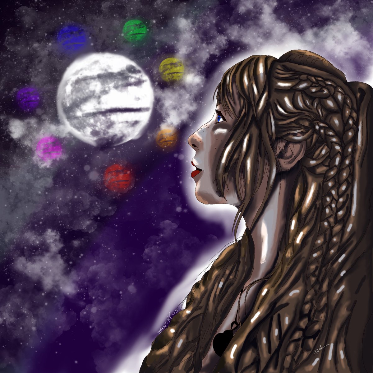 Was inspired by a friend. ^_^ I call this moon goddess #art #supermoon