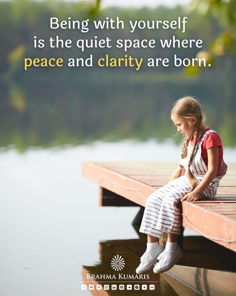 BrahmaKumaris's tweet image. When you sit in silence, the mind regains strength, thoughts become pure, and peace naturally returns. Self-connection is the beginning of inner clarity and true rest.

When was the last time you sat with yourself — not to think, but just to be?

#brahmakumaris #thoughts