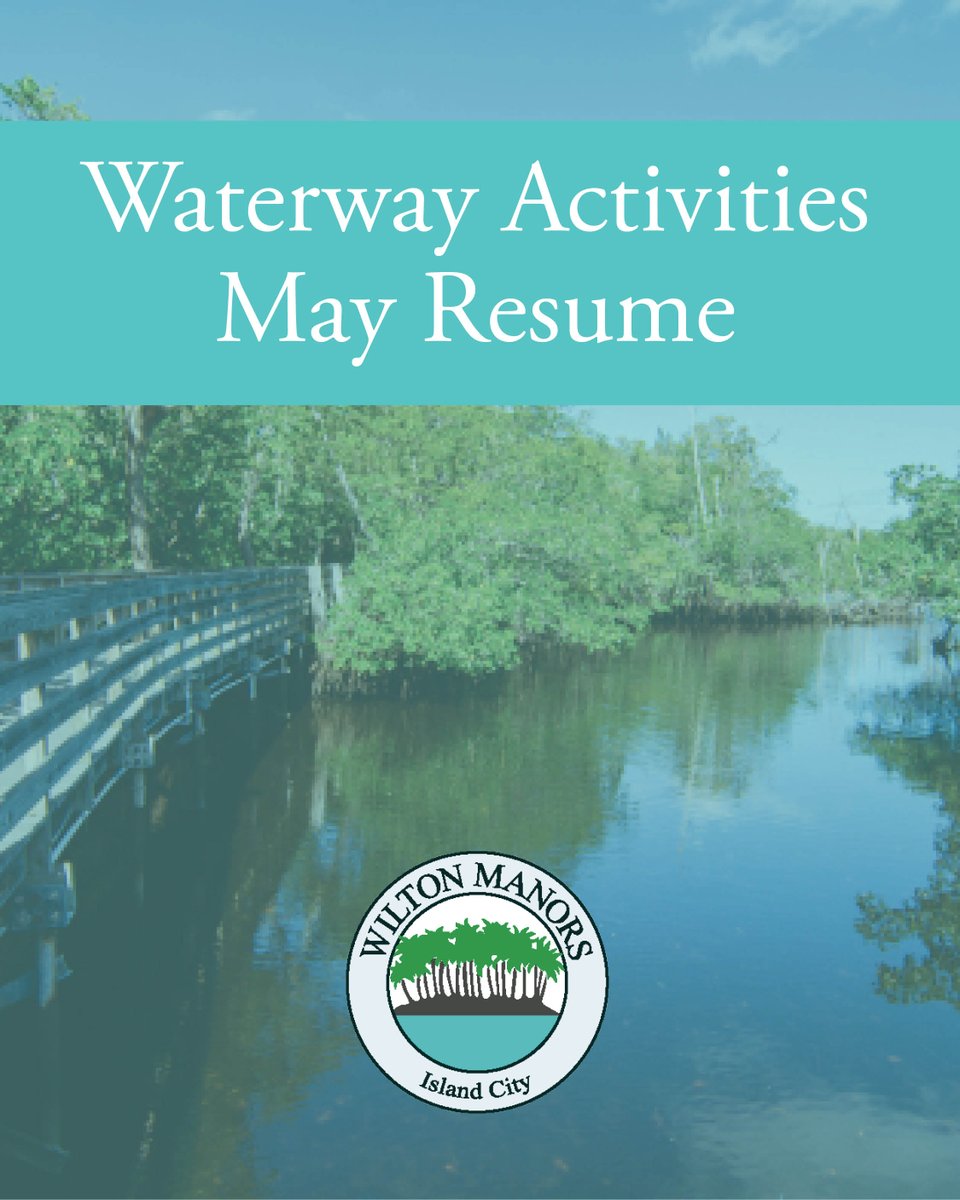 The precautionary advisory to avoid recreational waterway activities in the Middle River and nearby canals has been lifted, following satisfactory water quality testing results. 

Click here for more information: conta.cc/3XdKVhf