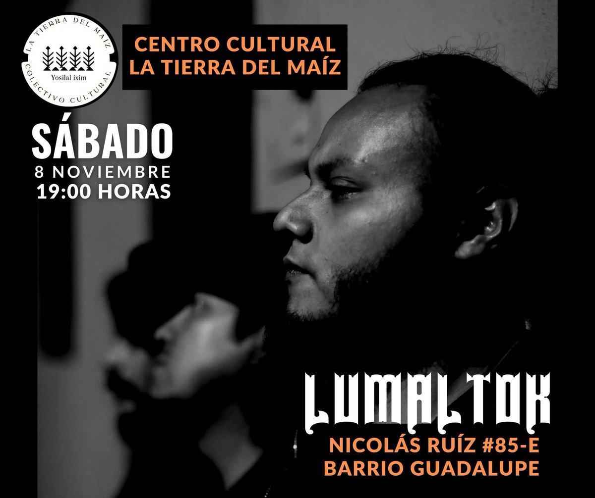 Sábado 8 de Noviembre // 7PM // ENTRADA LIBRE

La tierra del maíz colectivo cultural 
(Nicolas Ruiz #85 E, Barrio de Guadalupe en San Cristóbal de Las Casas)

#PsicodelicPoxBlues