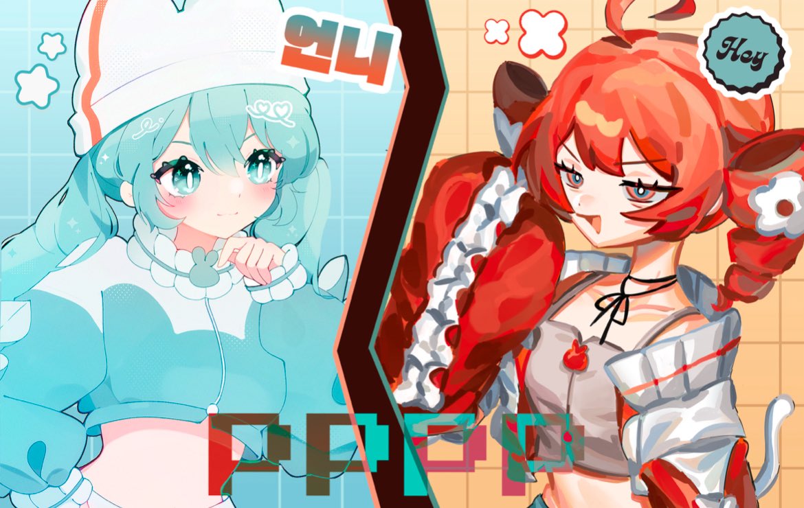 cattomode's tweet photo. #pppp collab between @rlebaaa and me #重音テト #初音ミク https://t.co/A1WtRA8dzk