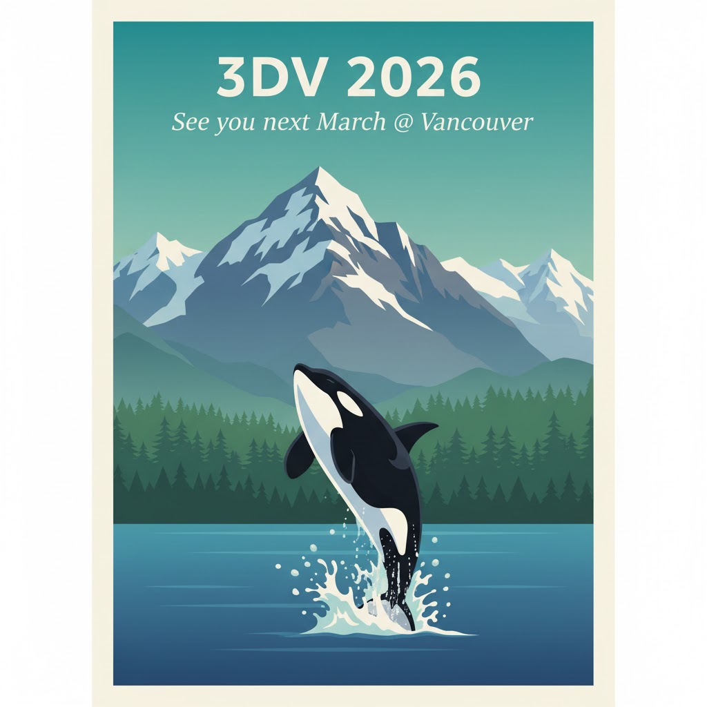 🎉#3DV2026 decisions are out!
Can’t wait to see everyone in Vancouver 🇨🇦🏔️🌊