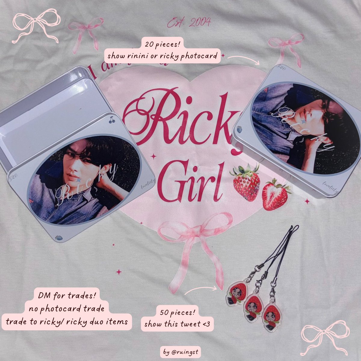 ruingst's tweet image. pls kindly rt ⋆˙⟡♡

🦭 Giveaway #ZB1inKL 

˙ᵕ˙ 20 tincase ✧˚ ༘ ⋆｡ ˚
˙ᵕ˙ 50 Ricky phone charm ✧˚ ༘ ⋆｡ ˚
⋆ 𐙚 ̊. i will be at Kafe Ruuma all day until vip queue &amp;amp; after concert 🦢.𖥔 ݁ ˖
⋆ 𐙚 ̊. please refer image for details 
 #HEREANDNOWinKL