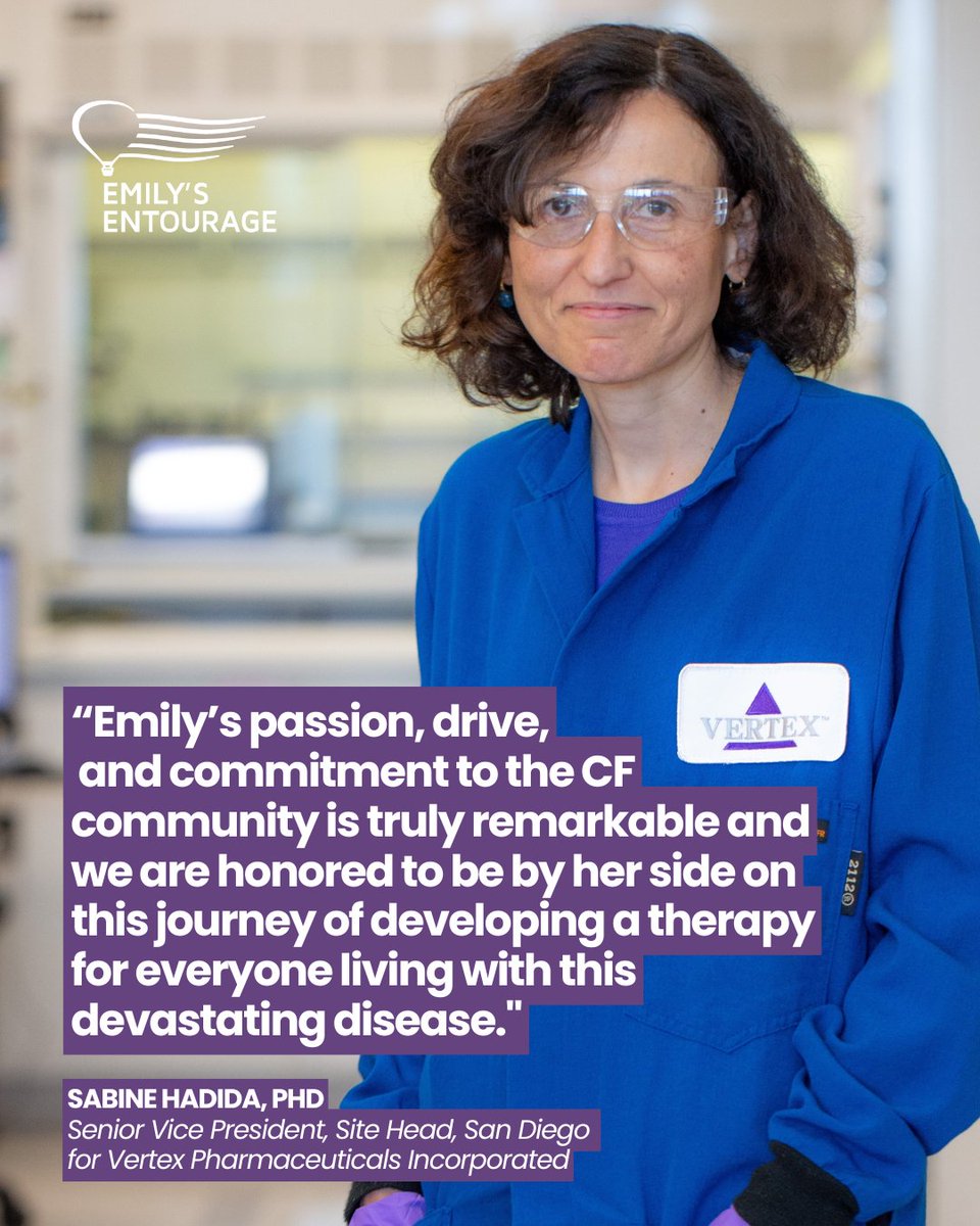 At Emily’s Entourage, we’re driven by an unshakable belief in a future where no one with #CF is left behind. 

We are profoundly grateful to <a href="/VertexPharma/">Vertex Pharmaceuticals</a>, 2025 Tier 1 EE Annual Sponsor for their commitment to making this vision a reality. 💜

Learn more: vrtx.com