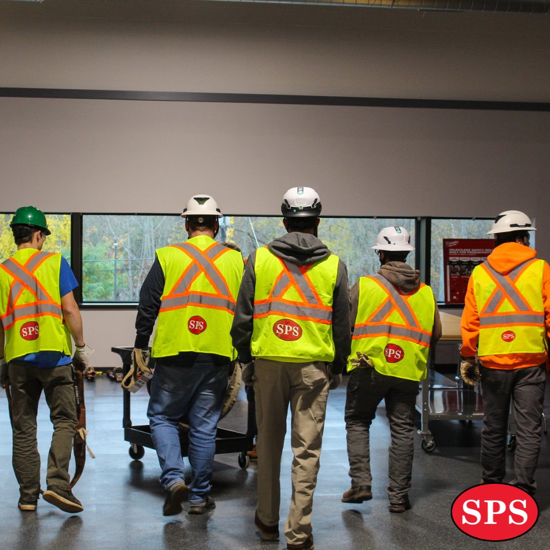 November's safety focus: cranes and hoisting. Last week, SPS hosted a hoisting + rigging class at our Practical Training Room, where employees examined tools used for hoisting and then donned their PPE and practiced setting up the rigging. 
#SPSNE #spsteam #heavycivil
