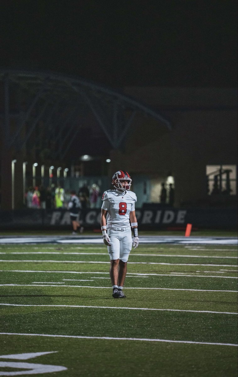 Senior Year Stats:
Yds: 854
Y/G: 122.0
Rec: 61
TDs: 10
Games Played: 7
#4 in 5a for receiving yds  
#15 in AZ for receiving yds
GPA: 3.84
Weight:180
Height:6’2