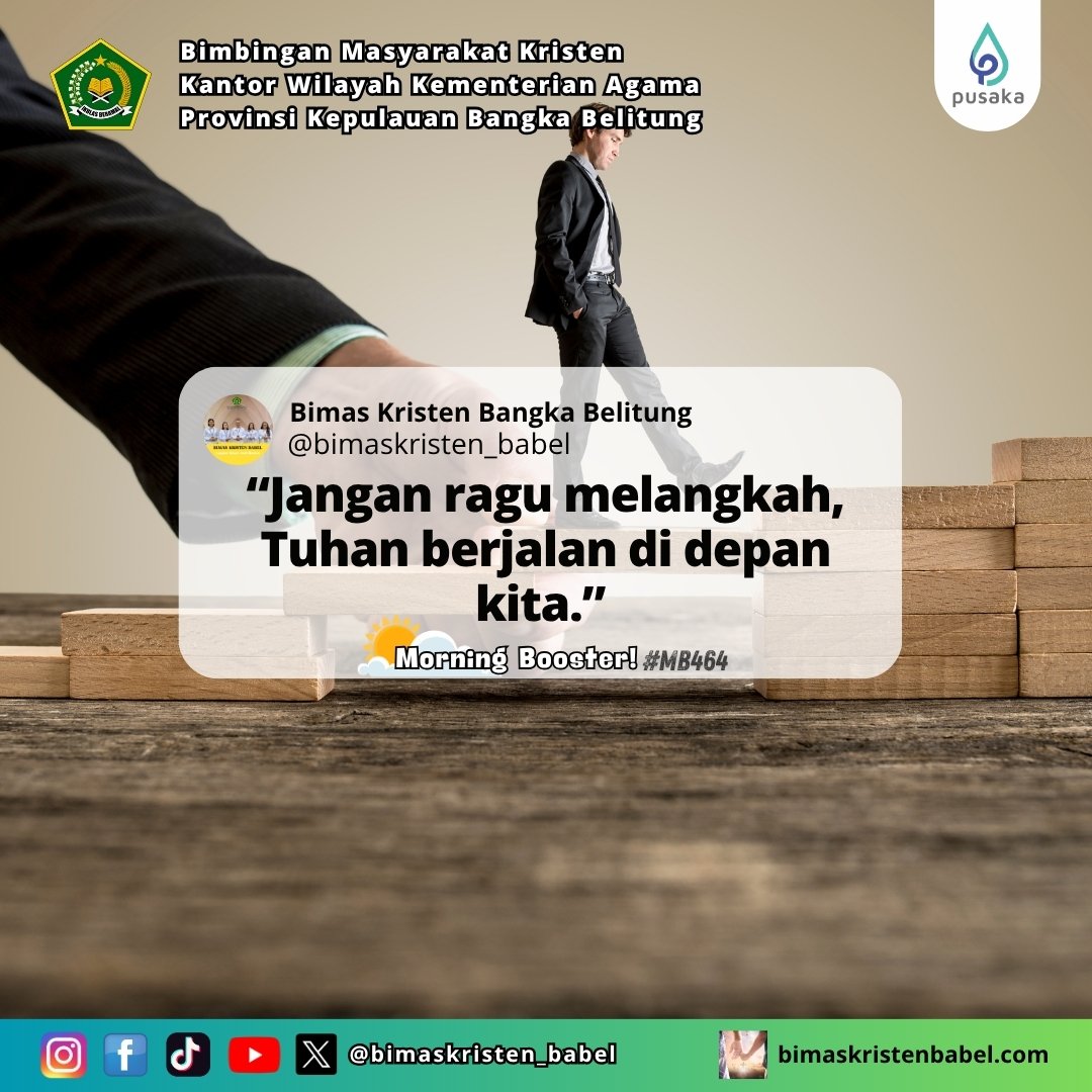 bimkris_babel's tweet photo. Morning Booster Eps.464
Boost up your day with God's words

#satepenyu
#morningbooster
#layaniumatjadiberkat
#BIMKRISBABEL 
#kementerianagama 
#bimaskristenri 
#ditjenbimaskristenri 
#kemenagri 
#sobatkristen
#kemenagbabelbekecak2025
#babelbekecakZI
#kemenagbekecakbabel https://t.co/hPH5R2azjR