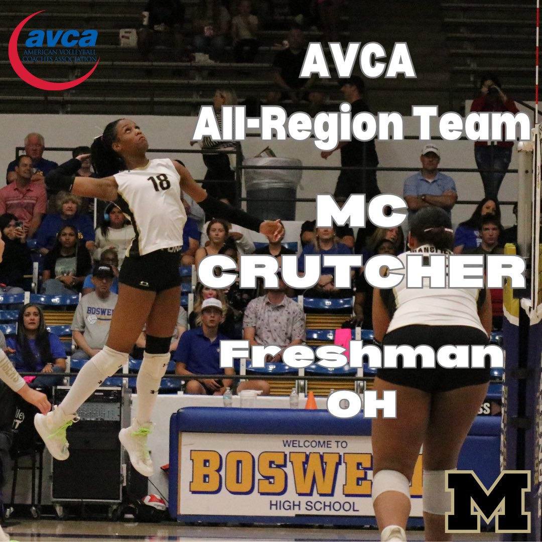 Congratulations to freshman OH MC Crutcher for being named to the AVCA All Region Team! #mhsvb2025