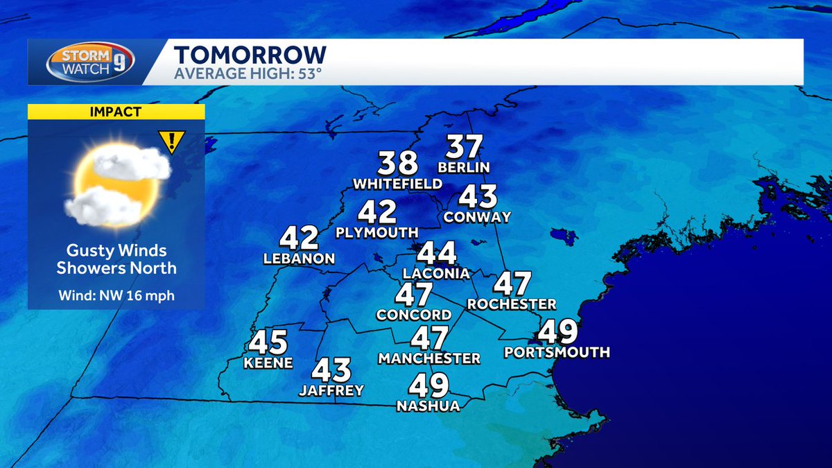 Tomorrow's forecast to help you plan ahead here #WMUR #NH #NHwx ->