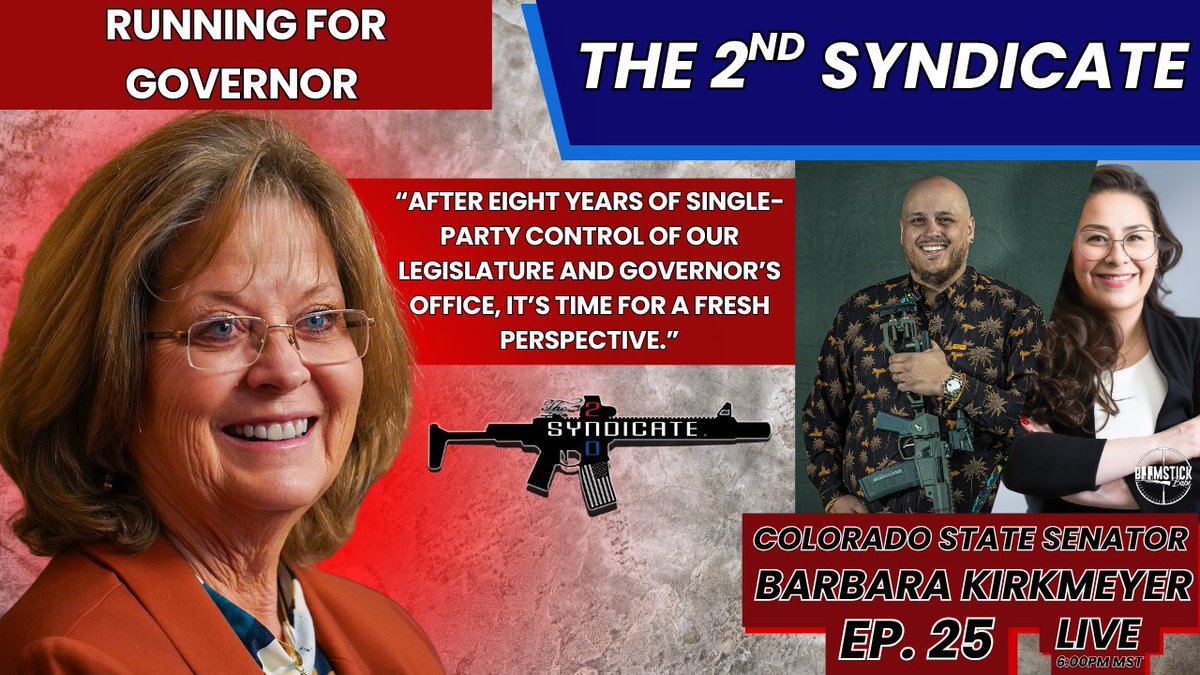 TONIGHT is our EP with Barbara Kirkmeyer! Join us at 6:00PM MST on The 2nd Syndicate YT Channel!
youtube.com/live/5-10xs_Hy…