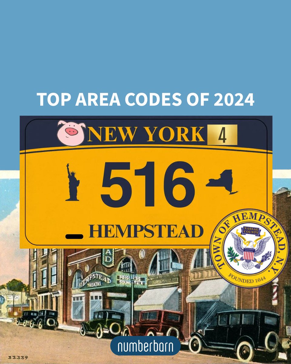 NumberBarn's tweet image. Hempstead and Nassau County’s 516 is on the move with a dramatic debut at #4 on the list of America’s Top Area Codes. Get your perfect custom 516 number today, starting at just $5 at NumberBarn! #newyork #areacode #nassaucounty