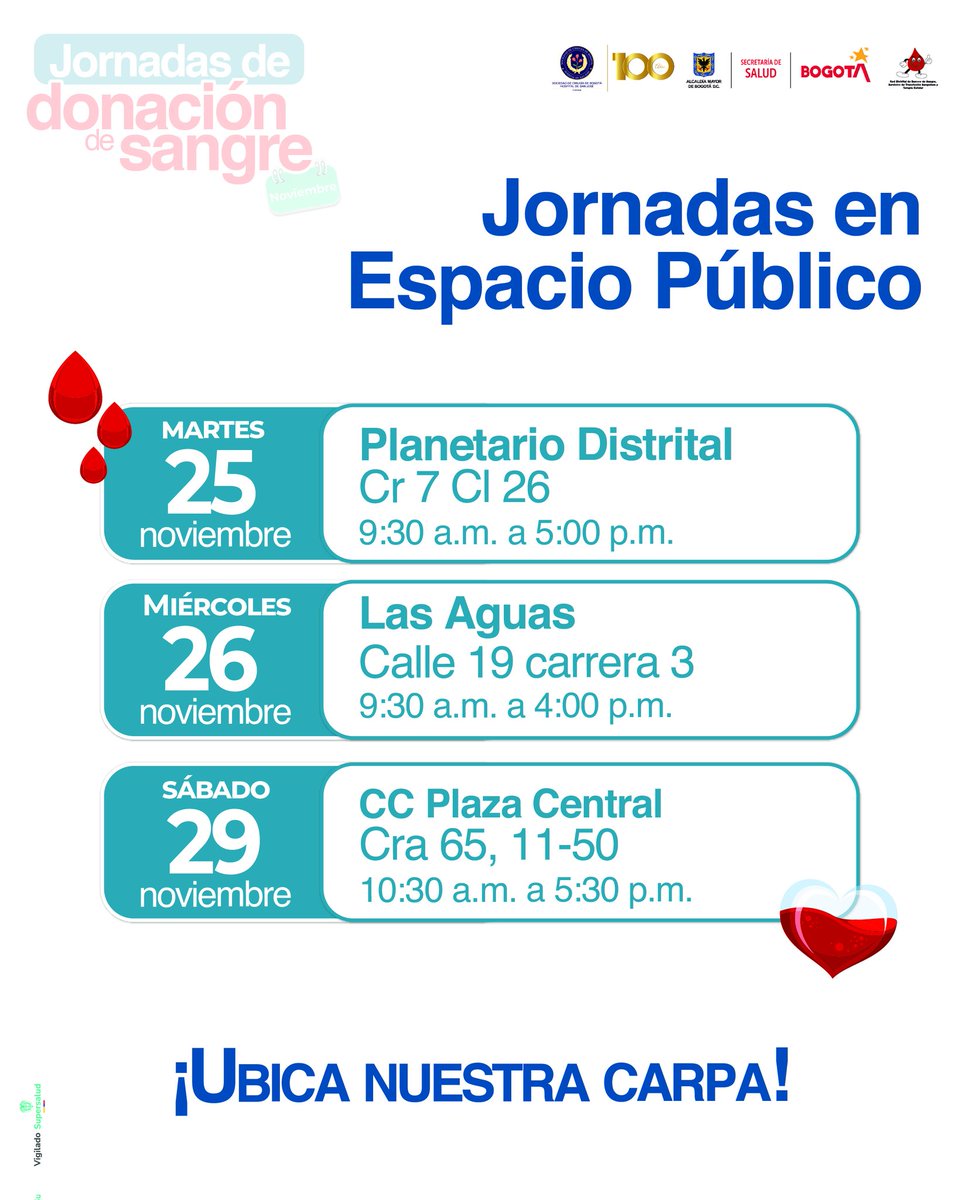 Prácticas Saludables: 
En noviembre, Participa en nuestras jornadas de Donación de Sangre  y ayúdanos a salvar vidas. Ubica nuestra carpa #HospitaldeSanJosé  #CuidamosPersonas