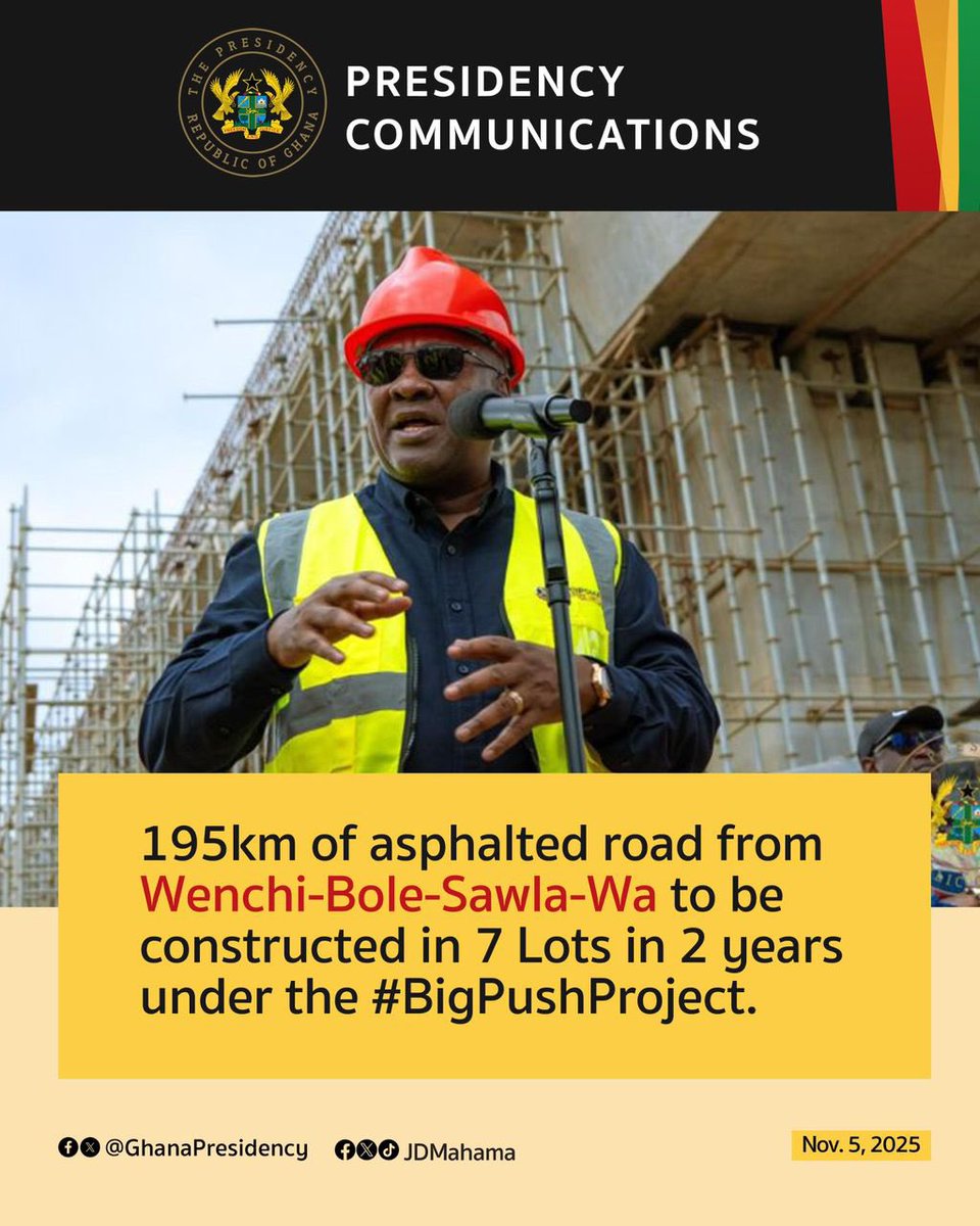 GhanaPresidency's tweet image. In 24 Months, Ghana will have the best road network in West Africa under #TheBigPush - @JDMahama