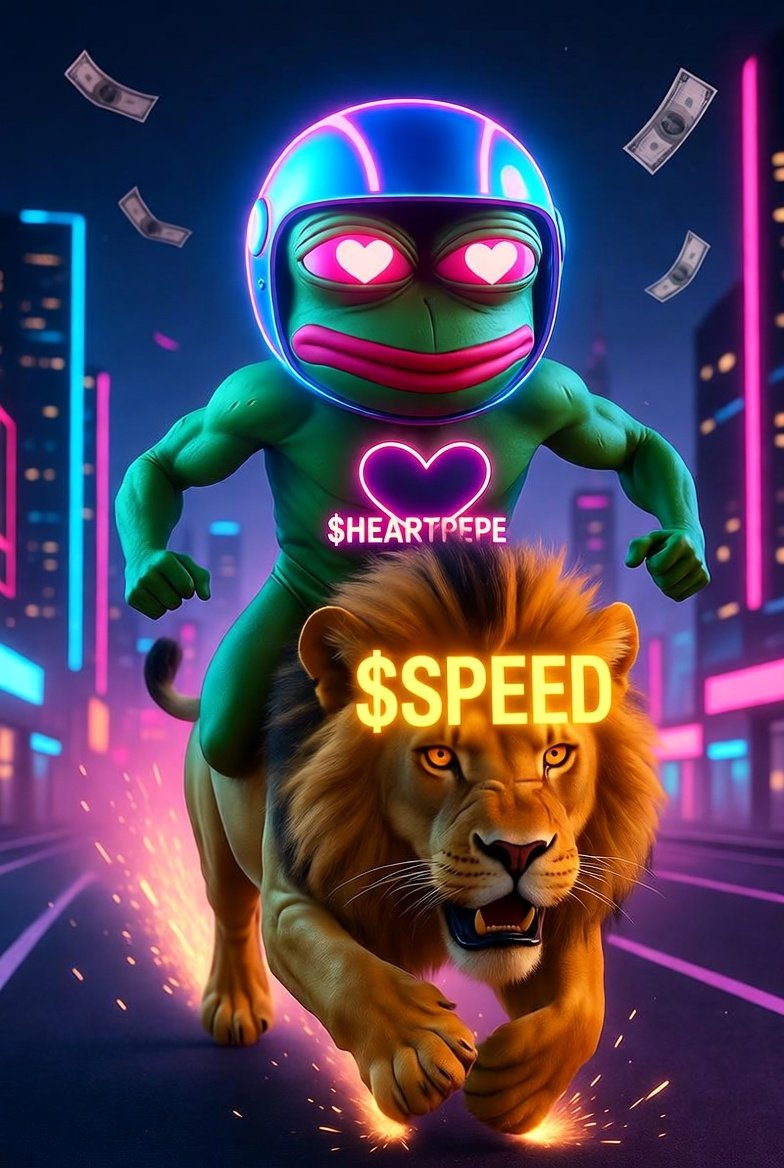 HeartpepeSol's tweet photo. $SPEED lions roar?
$HEARTPEPE hearts hit 100x ❤️🏎️💥
CA: Eaa7Y14MtMeKWn7knYpuLajszSVZTndn2vnAVBXXpump
#HeartSpeed #SolanaMemeCoin #Heartfam https://t.co/KRLWG3umDb