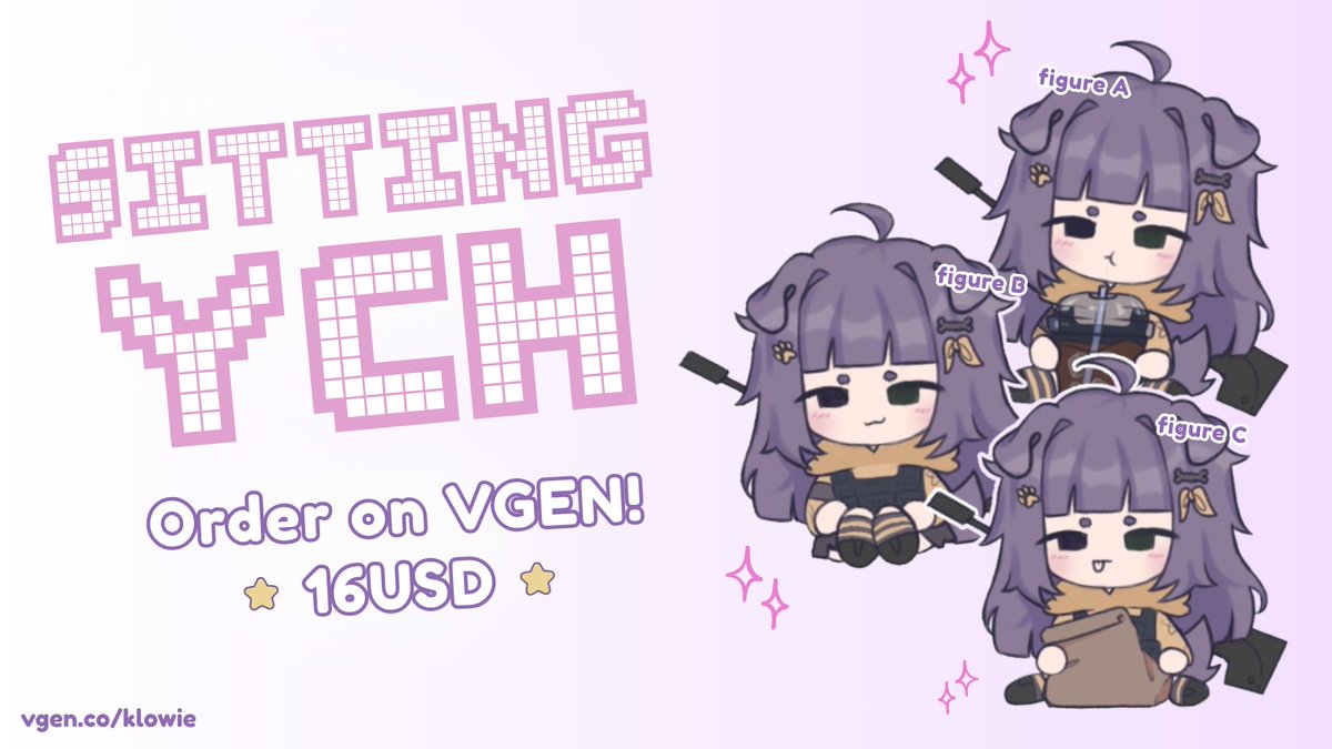 YCH commissions open ⭑.ᐟ.ᐟ  

request on vgen !! .. ( ;´꒳`;)  

vgen.co/klowie / dm me pls ૮ ․ ․ ྀིა

#commissionsopen #vgencomm ૮ >< ྀིა