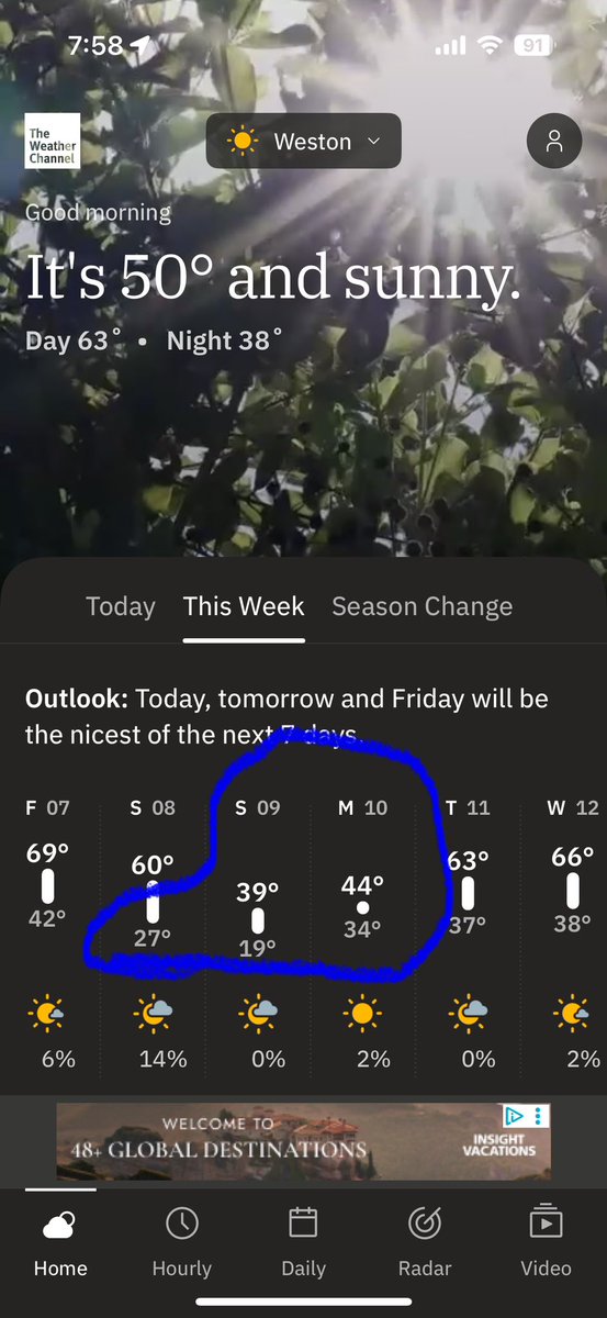 Legit the only days we are there… Trying to dig out warm enough clothes.