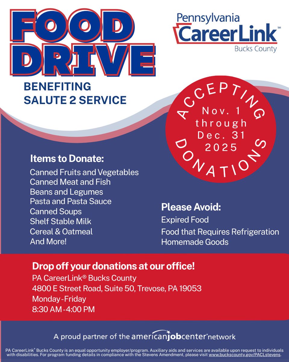 Please consider donating to our food drive benefitting Salute 2 Service! #fooddrive #givingback