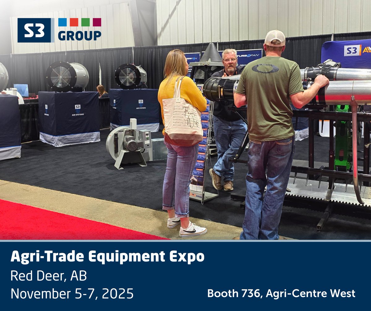 Agri-Trade Equipment Expo is underway here in Red Deer, AB! Head to Agri-Centre West and find us at Booth 736. S3 AWS Airbar and S3 Air Systems are on site from now until Friday to talk all things harvest. 🌾 #AT25