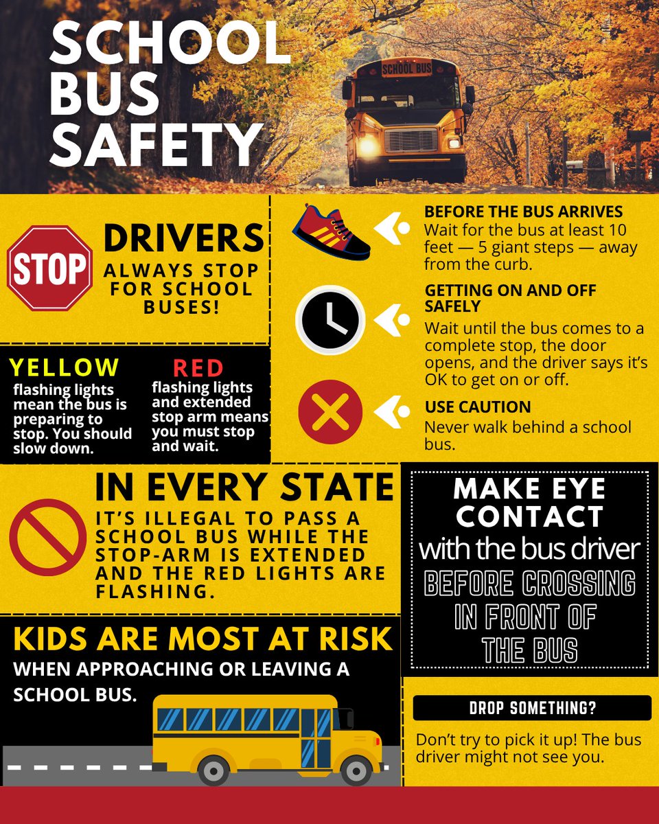 🚌 It takes all of us; parents, students, and drivers to keep our kids SAFE around school buses!