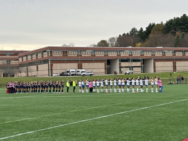 Field Hockey team at Lincoln Sudbury in the MIAA Round of 16 State tournament- GO BLUE