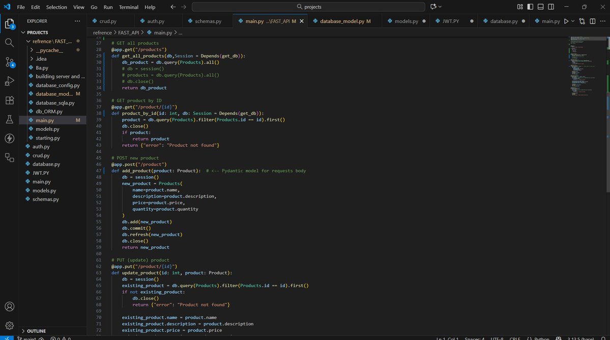 kayode_aki76318's tweet image. Day 29 🤖🔐
Started working on a new project — User Authentication API (JWT + SQLAlchemy) 💻
Learning how to handle user registration, login, JWT tokens, and secure routes 👨🏽‍💻
Excited to see this come together step by step 🚀
#MyTechJourney #FastAPI #SQLAlchemy #BackendDev