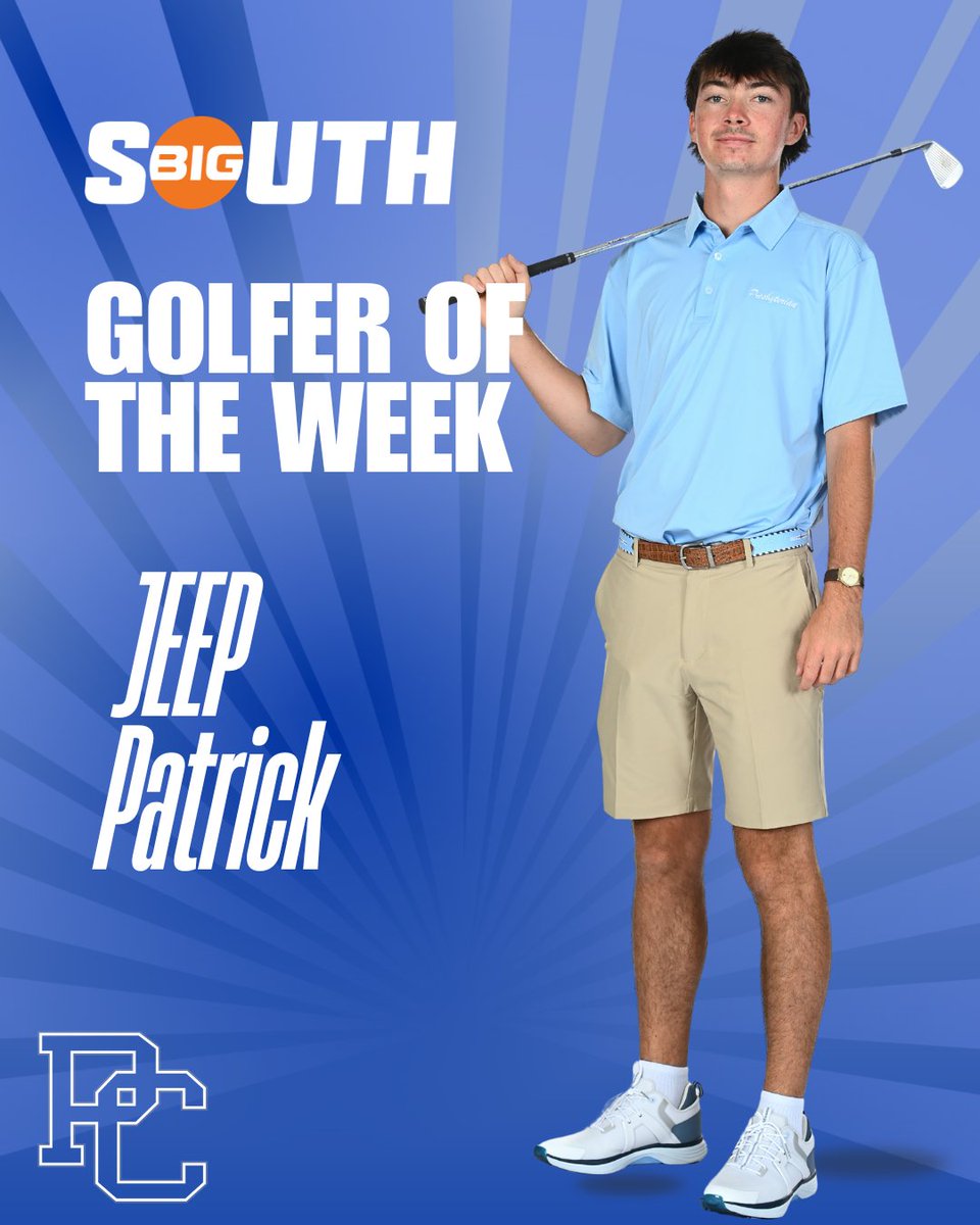 𝐁𝐈𝐆 𝐒𝐎𝐔𝐓𝐇 𝐆𝐎𝐋𝐅𝐄𝐑 𝐎𝐅 𝐓𝐇𝐄 𝐖𝐄𝐄𝐊!

Shoutout to Jeep Patrick for being named the Big South Golfer of the Week.

📰 - tinyurl.com/2dw9f3s6

#GoBlueHose