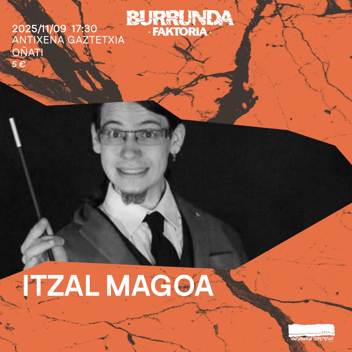 Domeka arratsaldean, Itzal magoa, Antixenako oholtzan.
Han ikusiko dugu elkar!
#burrundafaktoria #antixenagaztetxia