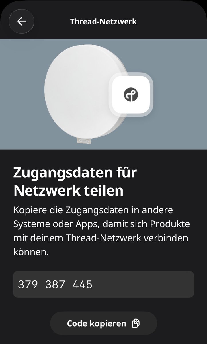 Wieder einer mehr 😀.  Nach SmartThings macht sich auch IKEA die Möglichkeiten von Thread 1.4 zunutze: Der Dirigera Hub kann nun die Zugangsdaten seines Thread-Netzwerks mit anderen teilen – oder selbst einem vorhandenen Netzwerk beitreten.👏 #Matter