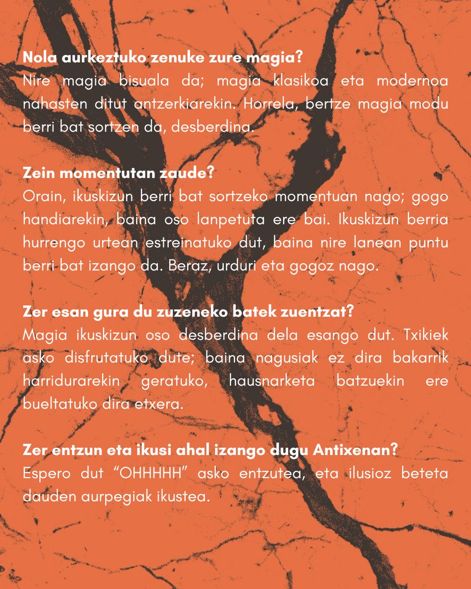 Domekako ikuskizunaz zerbait gehiago jakin gura duzu? Ikusi, ikusi!
Laster arte!
#burrundafaktoria #antixenagaztetxia