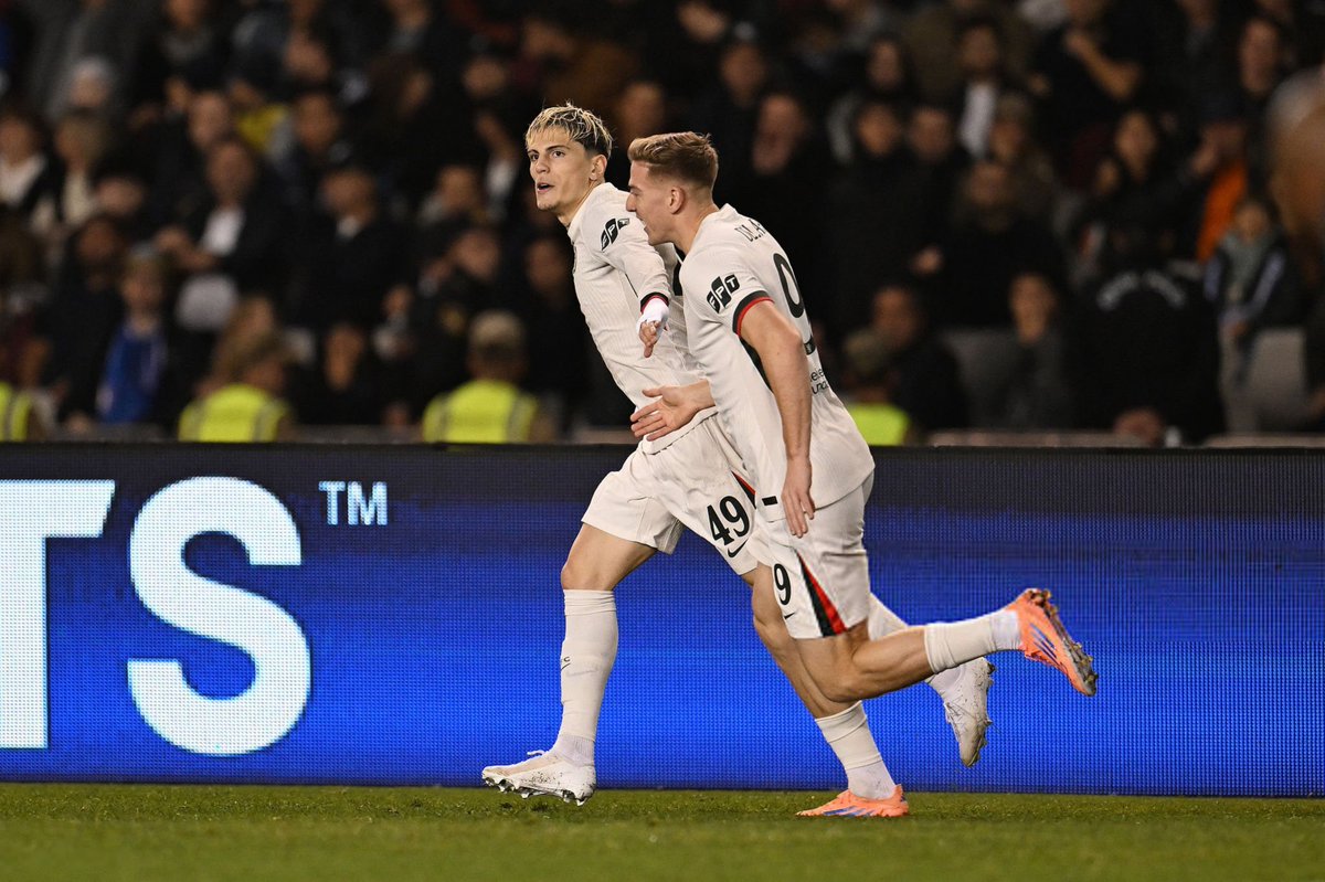 Goal scorer Ale Garnacho with Liam Delap. #ChelseaFC #champions