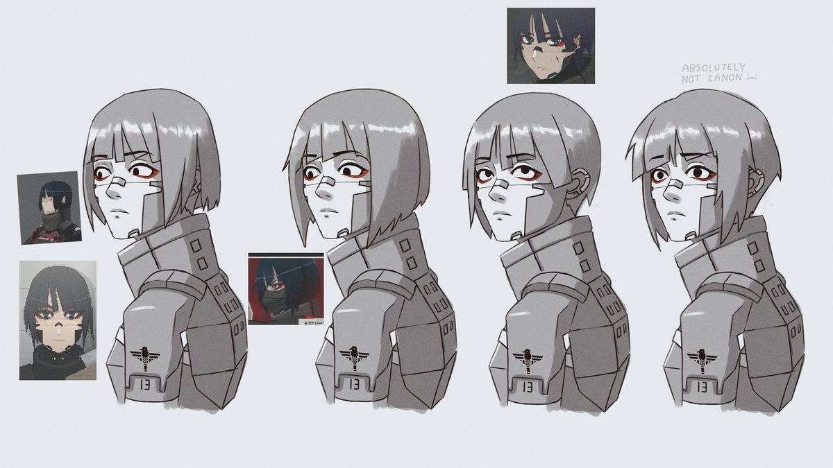 Tried to figure out canon Star's hairstyle, but in-game references are so inconsistent, damn
#signalis