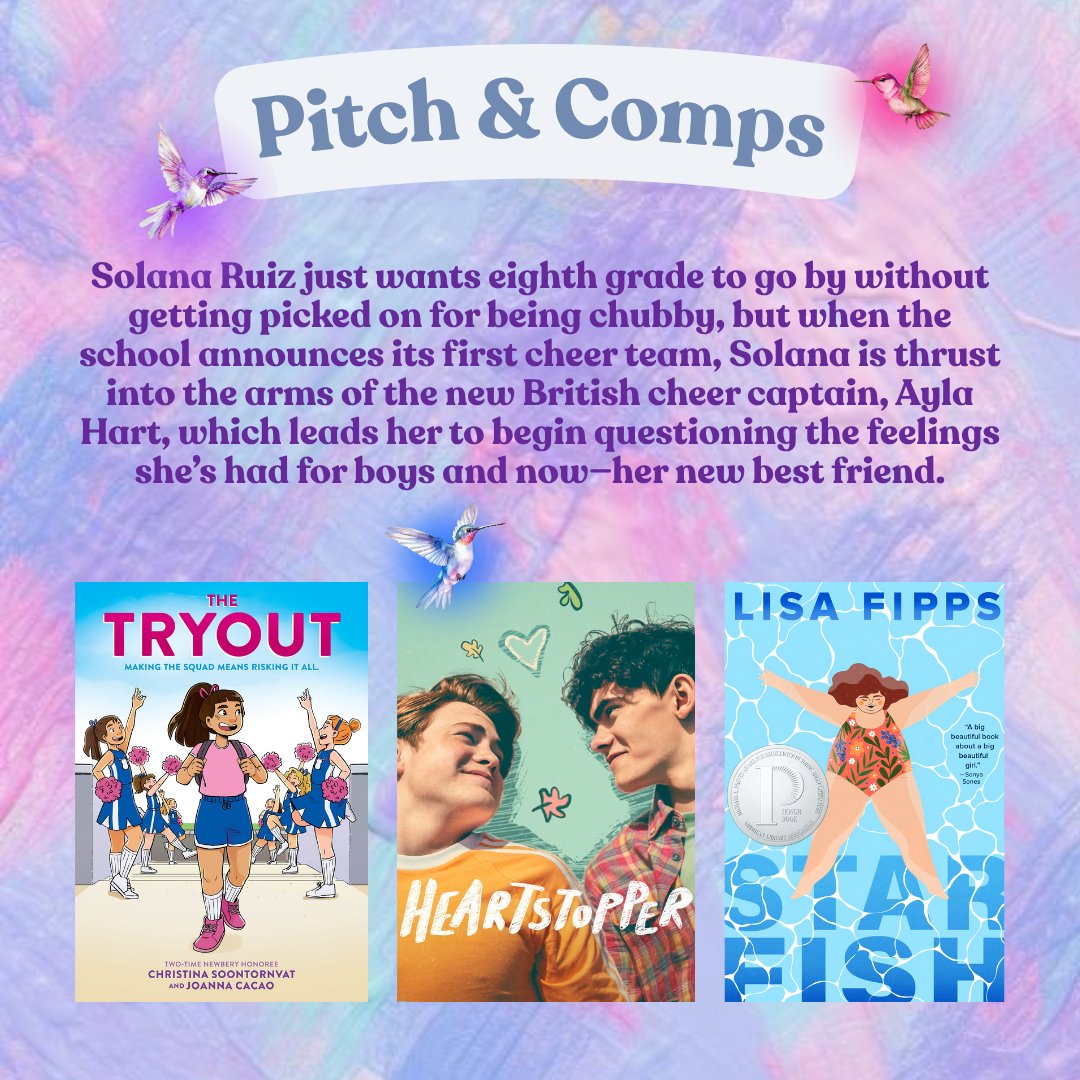 bricaballero_'s tweet image. HEARTSTOPPER X THE TRYOUT X STARFISH

&quot;I’ve only ever liked boys, but when we became friends…I started to feel different around you.&quot;

❤️upper MG graphic novel
🧡Latinx MC
💛chubby/plus size rep
💚questioning sexuality
💙BIPOC/LGBT+ cast
💜cheer tryouts

#questpit #AG #OS #MG
