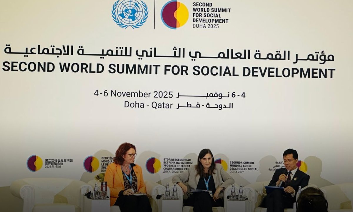 UNECOSOC's tweet image. “The Sevilla Commitment is about more than numbers; it is about trust. 
 
It asks governments to foster fiscal systems that are progressive, transparent, and accountable, so that contributions reflect the ability to pay.
 
Let us make sure that Sevilla’s words and Doha’s…