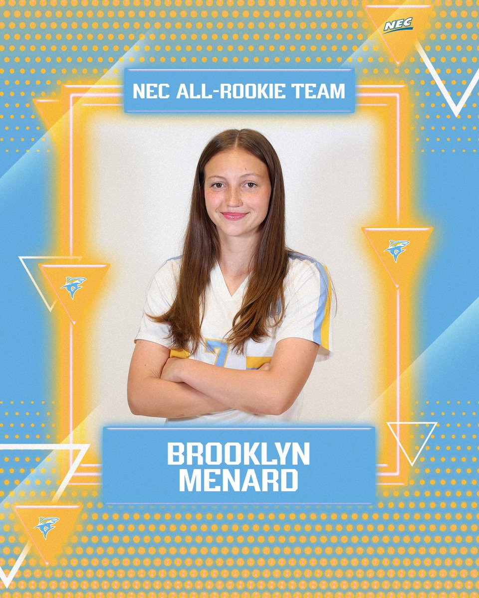 LIUWSoccer's tweet photo. Congrats to Brooklyn Menard &amp; Flavie Boulanger for being named to the NEC All-Rookie Team! #FinsUp 🦈 https://t.co/NrY1KomxeV
