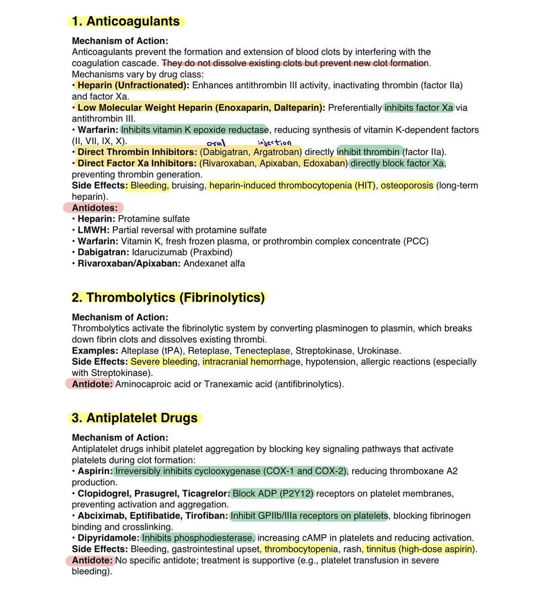 i_AhmedBK's tweet image. ملخص مبسط لأدوية التجلط و أنواعها .. 💊🩸