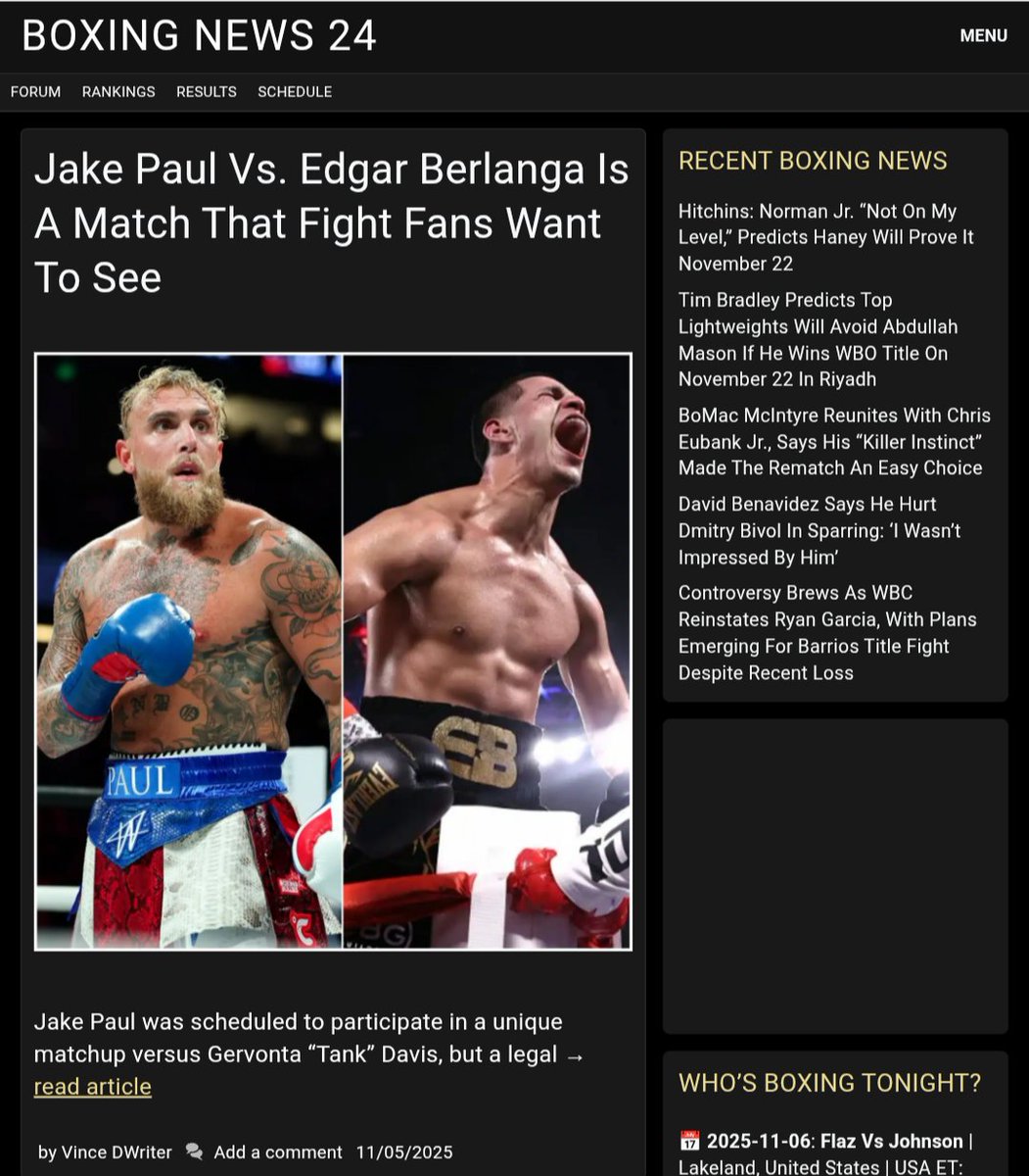 DWriterVince's tweet image. Click link 
dlvr.it/TP5Ykt 

#Boxing #boxinginfluencers #JakePaul #edgarberlanga #PaulBerlanga