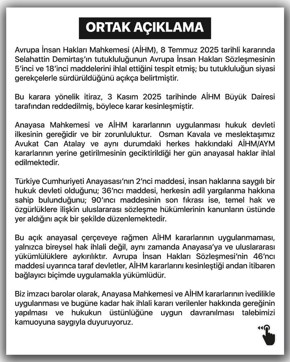 VanBaro's tweet photo. 30 Barodan Ortak Açıklama;

AYM ve AİHM Kararlarının İvedilikle Uygulanması Talebimizi Kamuoyuna Saygıyla Duyuruyoruz. https://t.co/yB0gHtAD9p