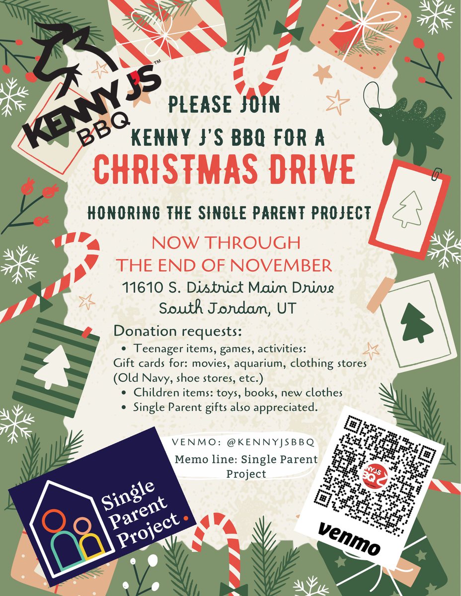 Live here at Kenny J’s BBQ in the District in South Jordan. Some of the best BBQ you’ll ever have. Also make sure to check out their Holiday Drive to help support single-parent households