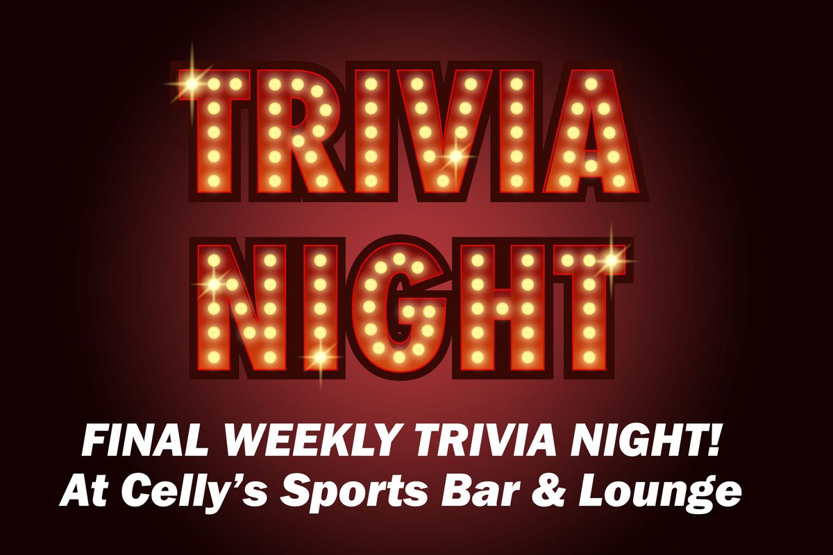 This will be our final Wednesday Trivia! Join us at 7pm tonight! 🤩

Moving forward, we'll be hosting Trivia night once a month with even bigger prizes and more surprises! Join us on Monday, November 24th for our first themed night!

Ticket info here: tinyurl.com/3eczrjce