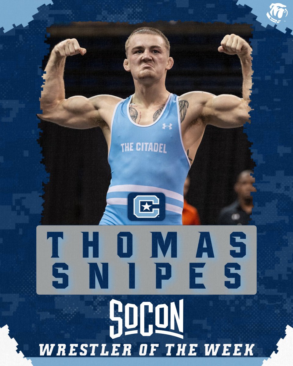 Some BIG news out of Spartanburg...following a banner weekend in the season opener, Thomas Snipes snagged the initial <a href="/SoConSports/">The Southern Conference</a> Wrestler of the Week accolades!

More info ⤵️
📰: bit.ly/495lKF4

#NextDogUp