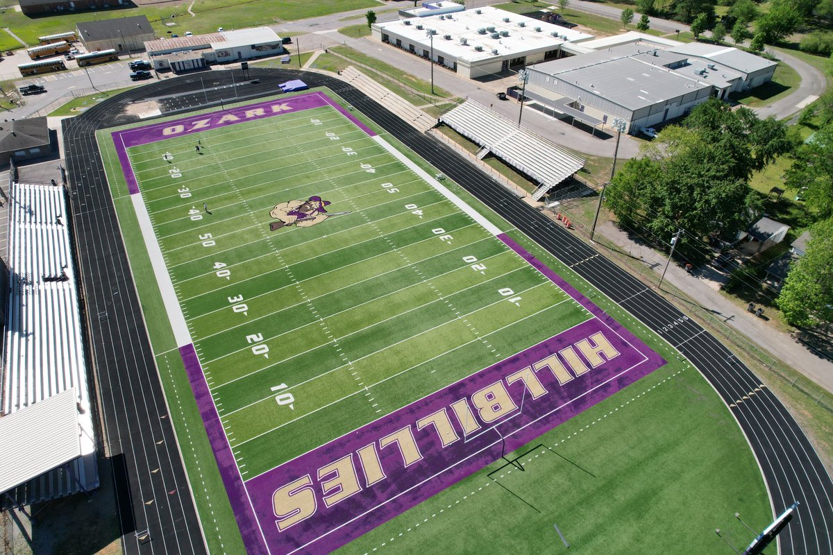 🏈Happy National American Football Day! 
We’re throwing it back to one of our favorite builds- the Ozark High School football field. From the turf up, this field was build for Friday night lights and hometown pride. 💜<a href="/ozarkschools/">Ozark Schools</a> 

#football #Turf #AmericanFootballDay