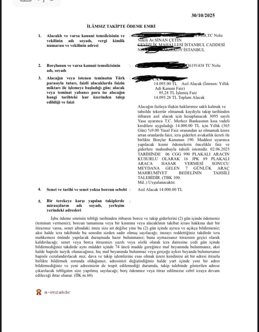 3 gün önce bir müvekkilim tarafıma ulaştı ve kendisine araç mahrumiyet bedeli nedeniyle icra takibi yapıldığını belirtti, avukatı araştırdığımda meslektaşımızın ismini kullanarak menfaat temin etmek isteyen kişi veya kişiler olduğunu farkettim, Lütfen dikkat edelim.