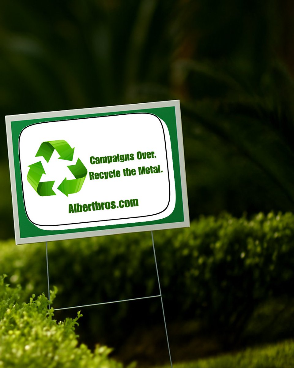 Campaign signs are coming down, but the metal in them doesn’t need to go to waste.
Drop them off at Albert Bros., and we’ll make sure they’re recycled responsibly.

albertbros.com
 #RecycleCT  #EcoFriendly #MetalRecycling  #RecyclingAwareness #AlbertBros