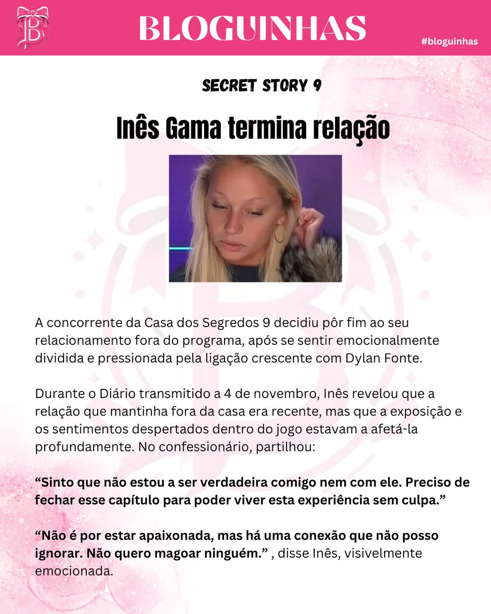 bloguinhas's tweet image. SECRET STORY 9
Inês Gama termina relação…
#sstvi #ss9 #sstvi9 #bloguinhas