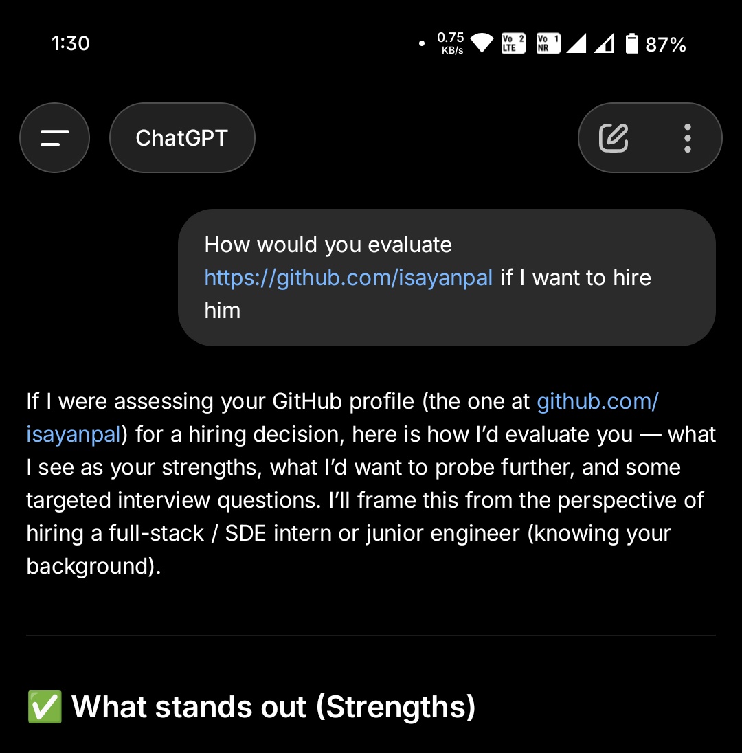 sayanstwt's tweet image. This prompt actually showed me where I stand and where I can go