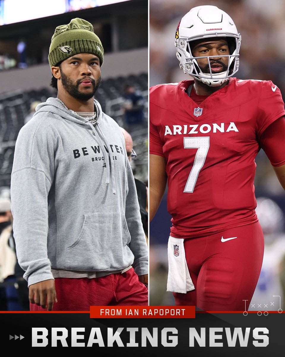 RapSheet's tweet photo. The #AZCardinals are placing QB Kyler Murray on Injured Reserve because of his mid-foot sprain, giving him more time to heal.

It’s Jacoby Brissett moving forward. https://t.co/OzifZIdq62