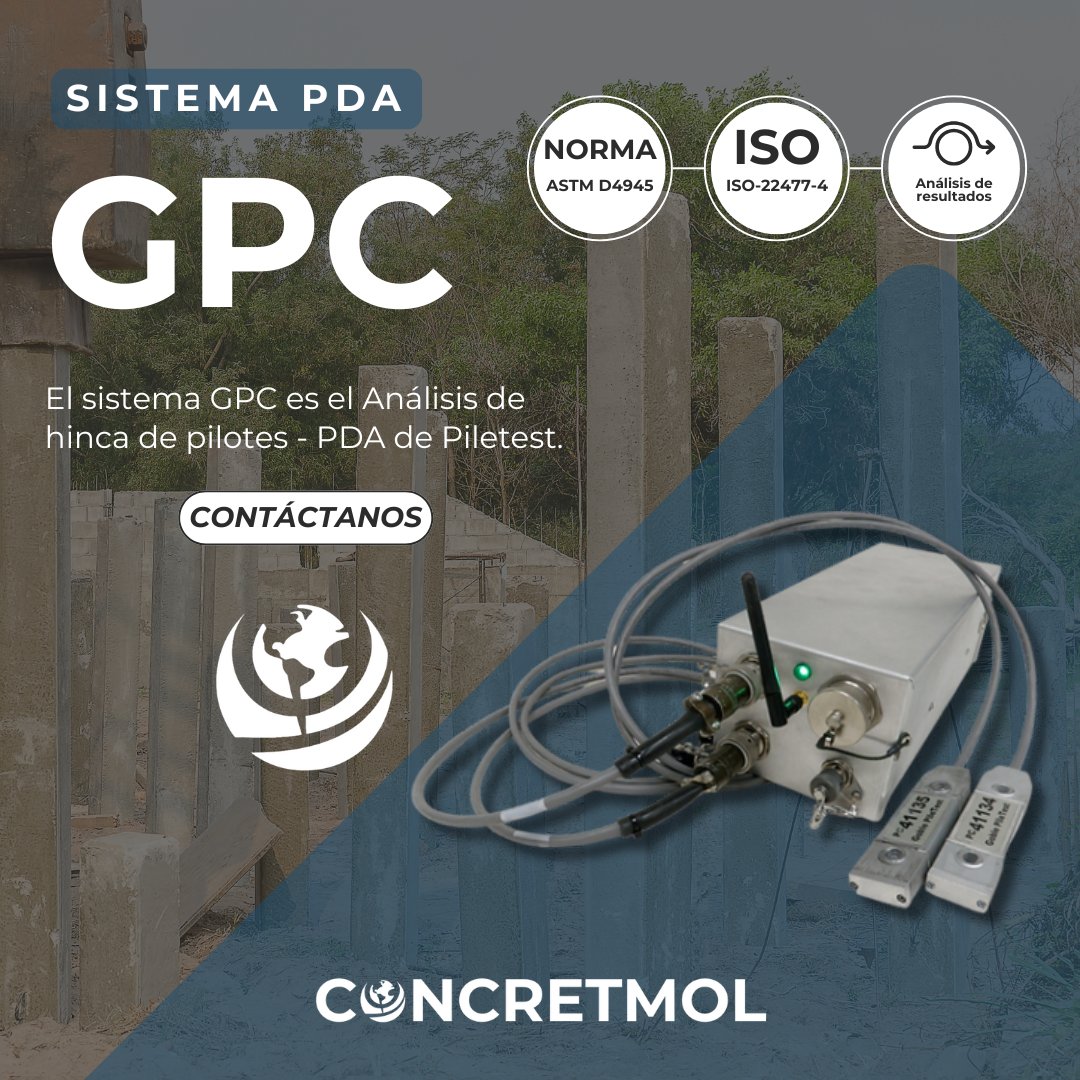 concretmol's tweet image. El GPC permite monitorear la hinca de pilotes y evaluar su integridad estructural en tiempo real. Obtendrás resultados precisos, confiables y conforme a normas internacionales. 🌐

#Concretmol #Piletest #GPC #PDA #CimentacionesSeguras #Geotecnia @Piletest4U